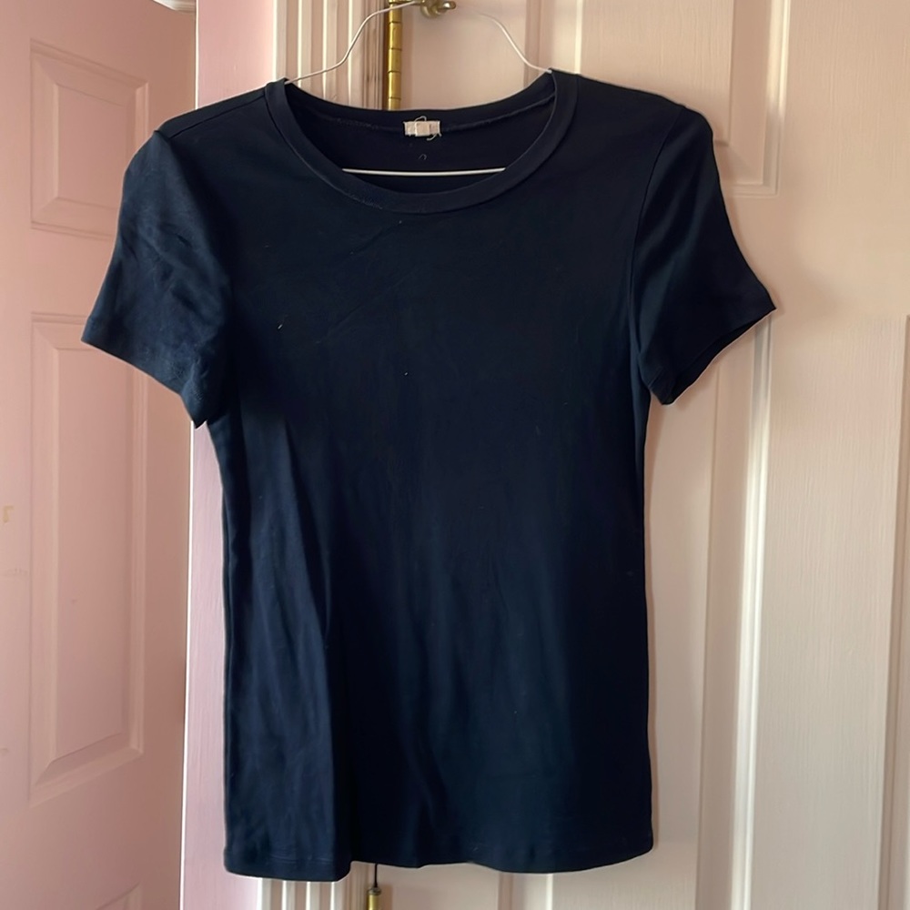 Women's J Crew Navy crewneck cotton tshirt